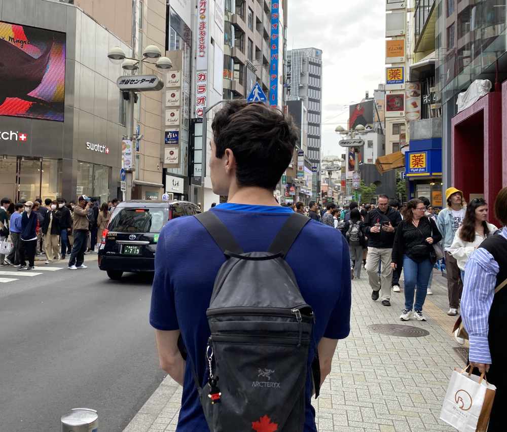 Zach near the famous Shibuya Scramble Crossing