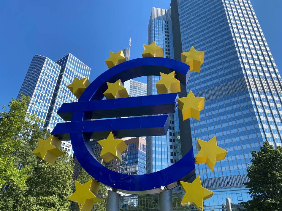 Frankfurt city Euro Sign