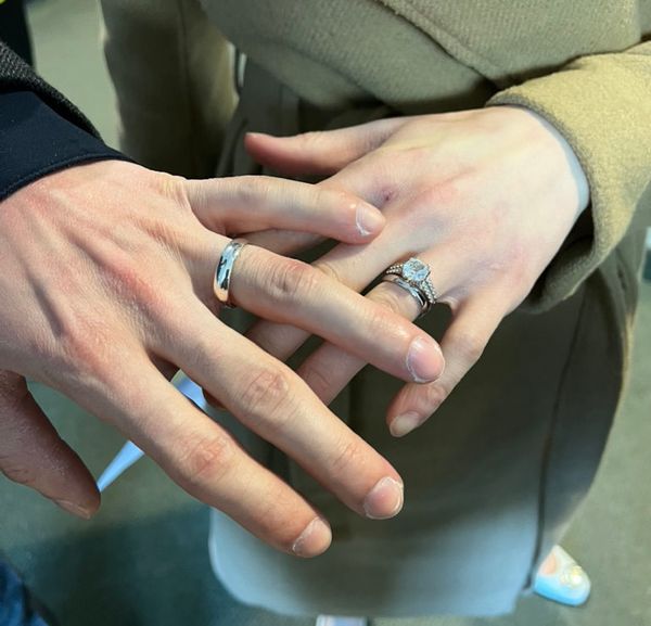 Madison Fischer and Zach Richardson on their wedding day in Waterloo, Canada