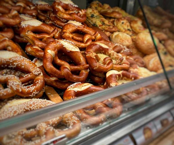 German Pretzels from U-Backstation at Konstablerwache Station, Frankfurt, Germany